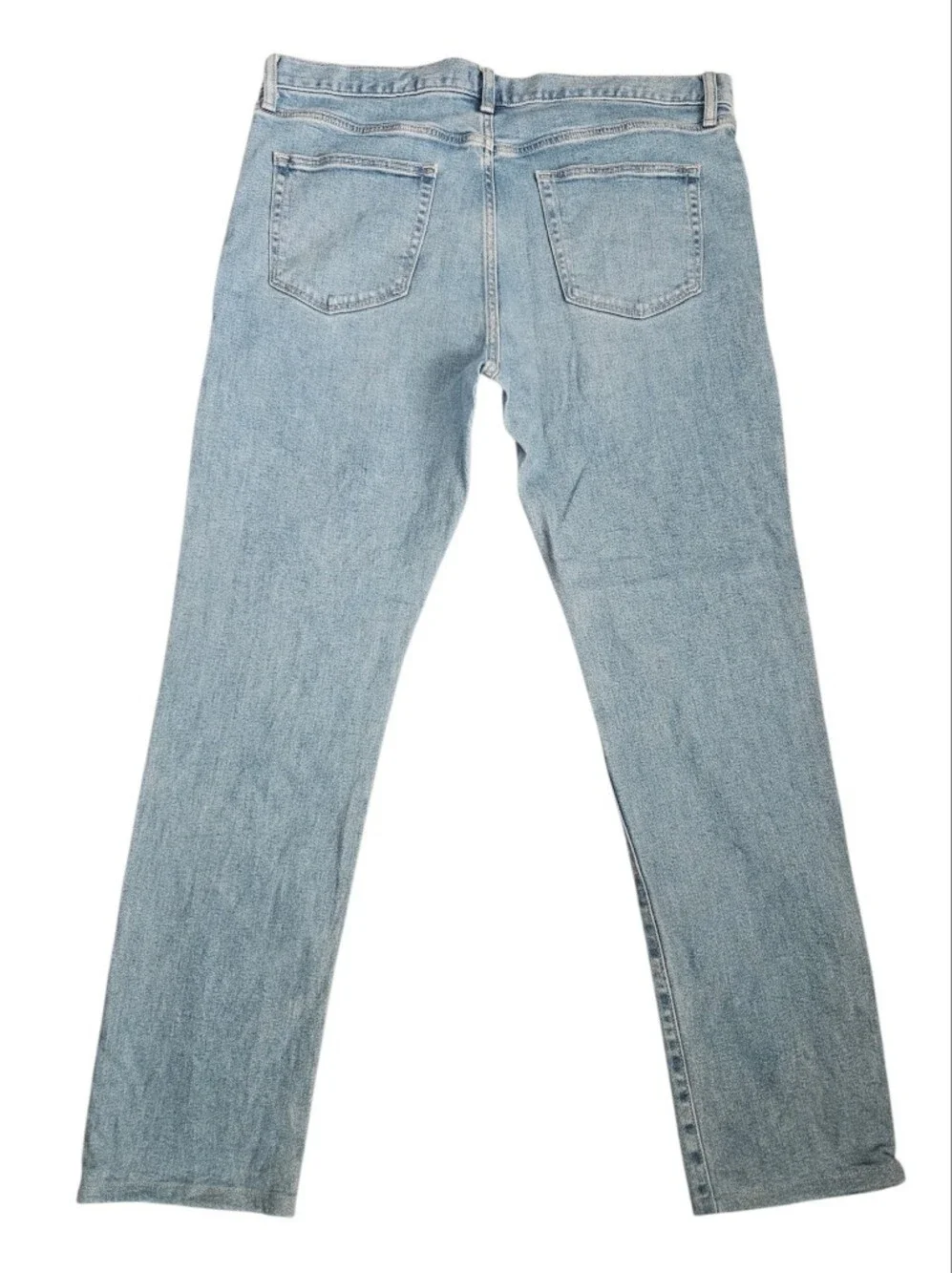 Uniglo Mens Light Wash Straight Leg Blue Jeans‎ Tag Size 36x32 Actual Size 38x31